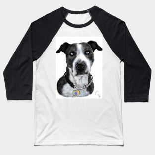 Pit Bull with Blue Eyes Baseball T-Shirt